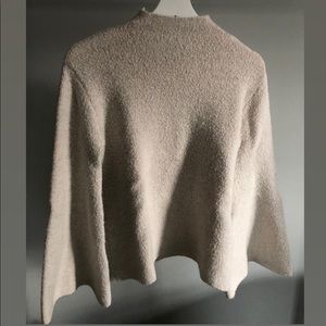 Cream Forever 21 Bell-Sleeve Mock Neck Sweater